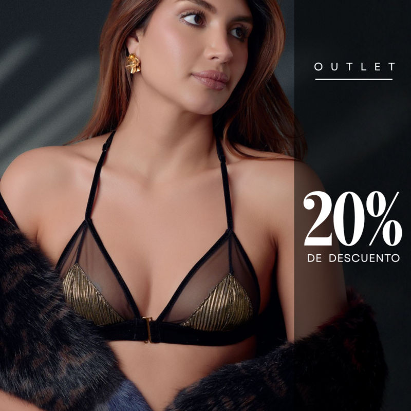 Brasier Aurelie [Pli] Negro/Dorado