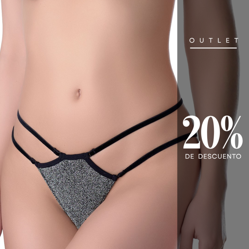 Tanga Anna Negro/Plata