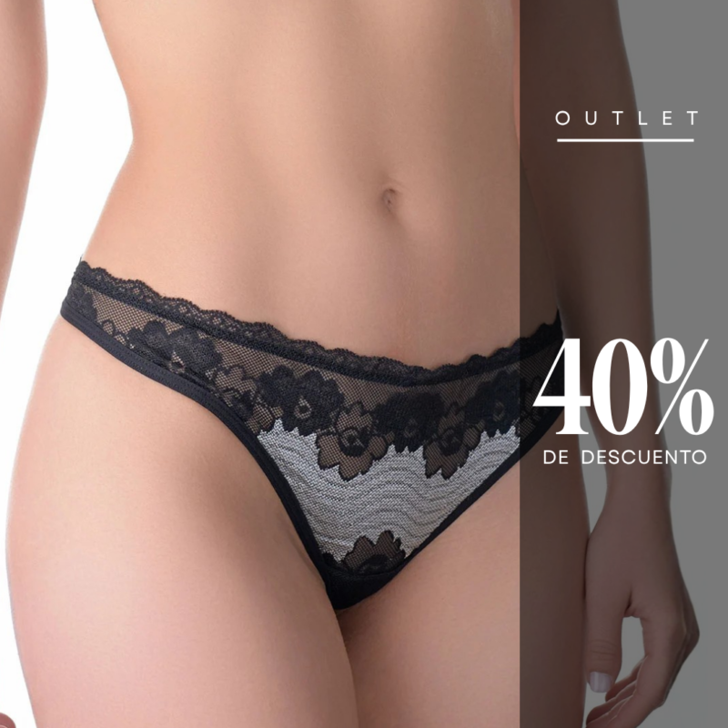 Panty Brasilera Daria Negro/Plata